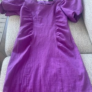 & Other Stories Textured Puff Sleeve Mini Dress size 8